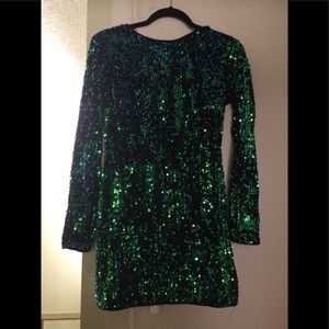 Green sequin dress LIKE NEW Large
